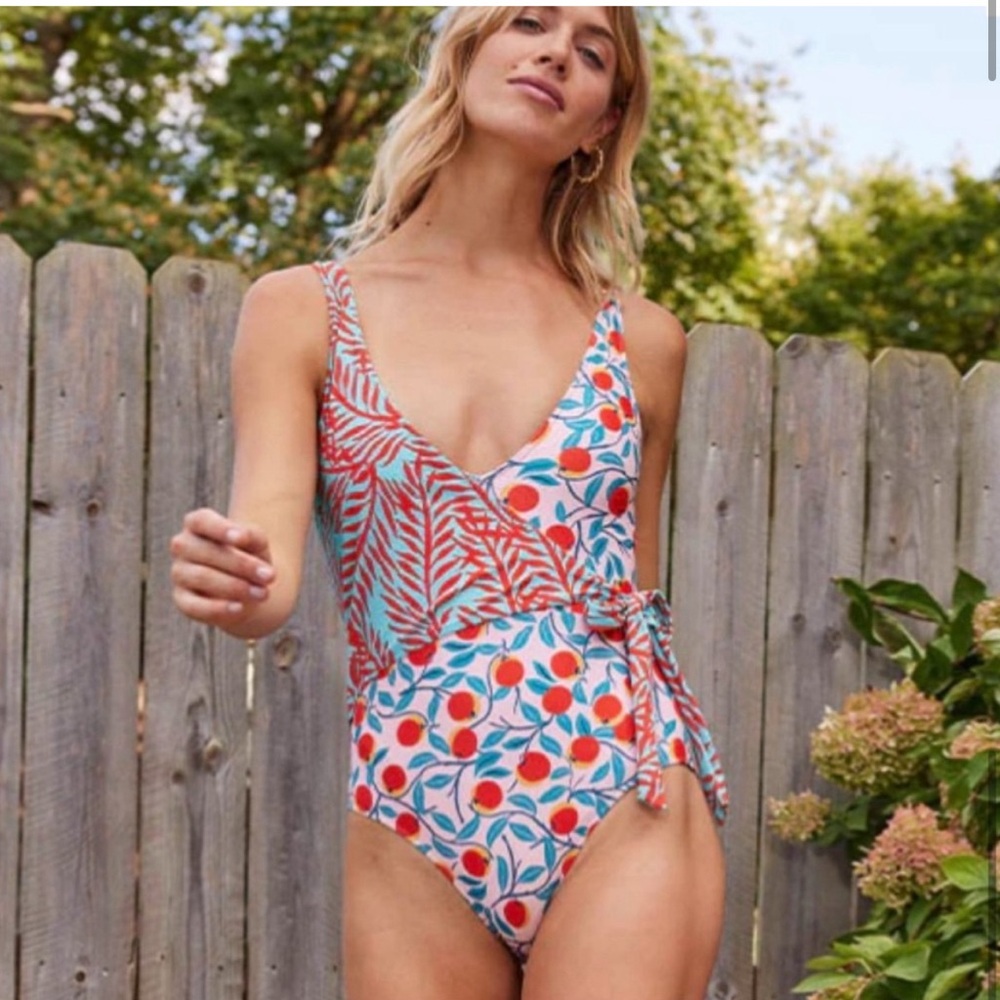 UNWORN Size 8 Summersalt Printed Perfect Wrap One-Piece Swimsuit